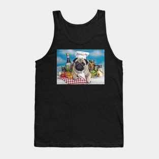 Pug Dog Cook Chef Tank Top